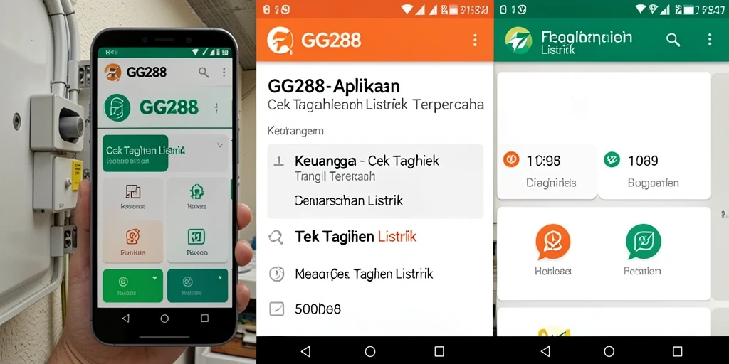 Antarmuka utama GG288 menampilkan informasi tagihan listrik yang jelas.