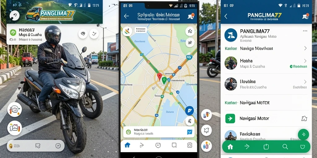 Tampilan antarmuka aplikasi PANGLIMA77 untuk navigasi motor.